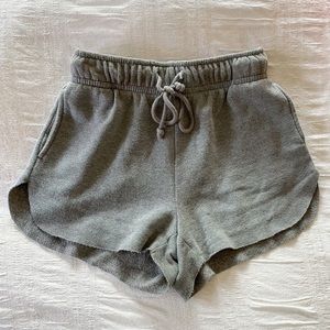 gray fleece pajama shorts